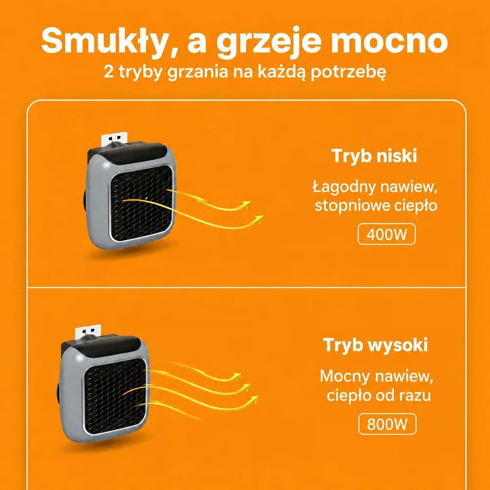 Tryby grzania 400 W i 800 W